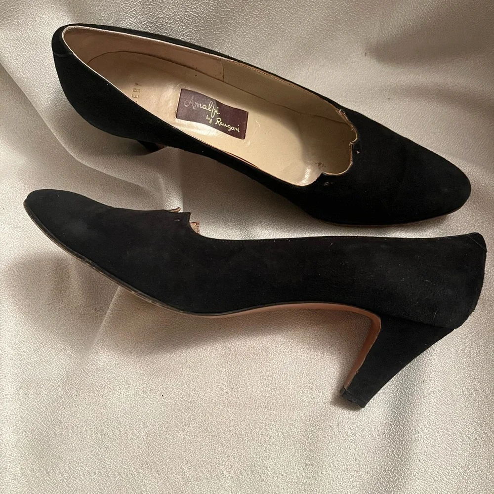 Amalfi Black Suede Heels - Picture 2 of 9